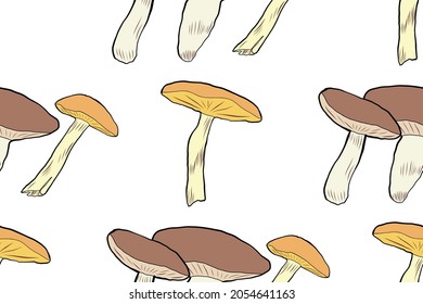 Seamless Pattern of Mushroom Vector - Design 3