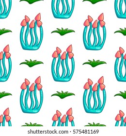Seamless pattern with mushrooms