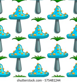 Seamless pattern with mushrooms
