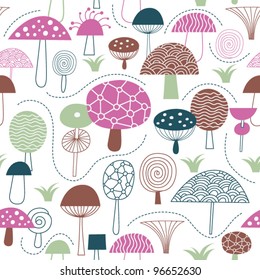 seamless pattern with mushrooms