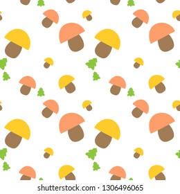 Seamless pattern with mushrooms.Can be used for wallpaper,fabric, web page background, surface textures.