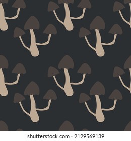 Seamless pattern with mushrooms. Beautiful creative mushrooms. Fly mushrooms.