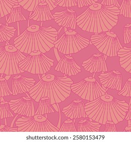 Seamless pattern with mushrooms - hand drawn vector illustration.