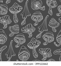 Seamless pattern with mushrooms. Simple background. Vector illustration.