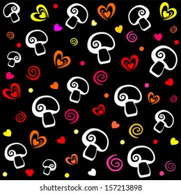 Seamless pattern with mushrooms. Vector illustration 