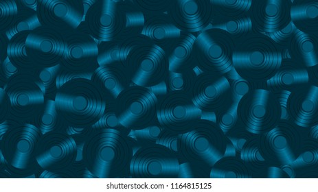 Seamless pattern from music audio of an old vintage retro hipster antique vinyl record on a background of 60s, 70s, 80s, 90s. The background. Vector illustration.