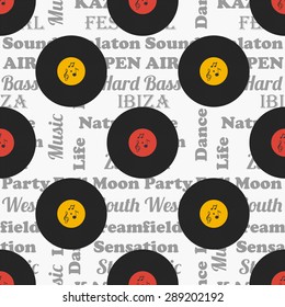 Seamless pattern of music and color notes on a beautiful background