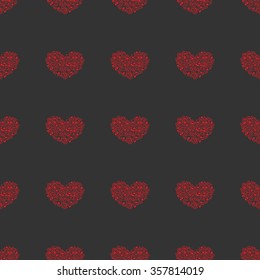Seamless pattern of music and color notes on a beautiful background.Valentine's Day. I love music. Music heart.