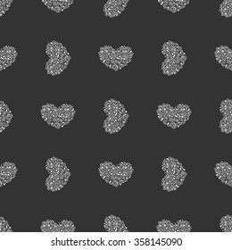 Seamless pattern of music and color notes on a beautiful background.Valentine's Day. I love music. Music heart.