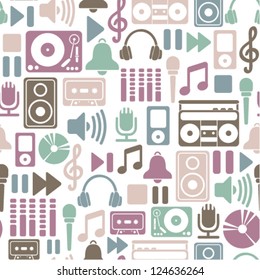 Seamless Pattern With Music Icons