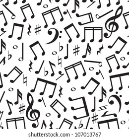 Seamless pattern with a music notes