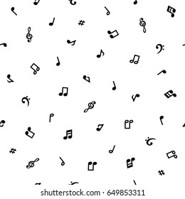 Seamless pattern of music notes