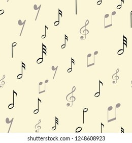 Seamless pattern of music notes. Vector EPS 10