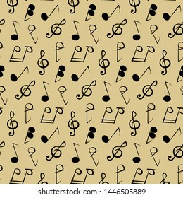 Seamless pattern with music notes. Vector illustration.