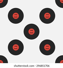 Seamless pattern music records.Vinyl on a beautiful background