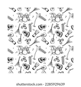 Seamless pattern music tools ilustration background