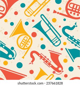 Seamless pattern with musical instrument.