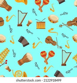 seamless pattern musical instrument, for decoration etc