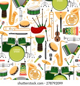 Seamless pattern with musical instruments