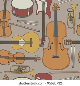 Seamless pattern with musical instruments