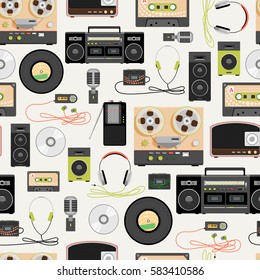 Seamless pattern with musical items