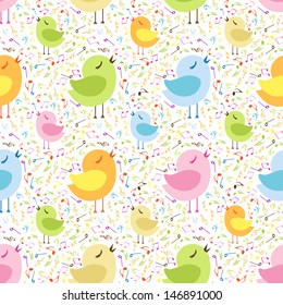 Seamless pattern with musical notes.