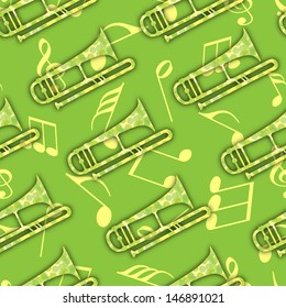Seamless pattern with musical notes.