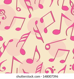Seamless pattern with musical notes. 