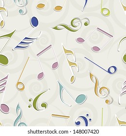 Seamless pattern with musical notes. 