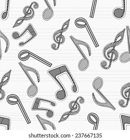 Seamless pattern with musical notes.