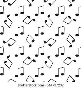 Seamless pattern with musical notes.