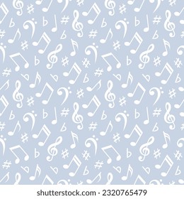 Seamless pattern with musical notes. Vector illustration.
