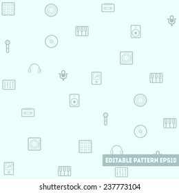 Seamless pattern with musical objects
