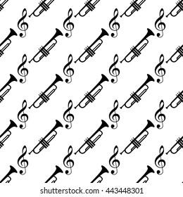 Seamless pattern with musical signs. Vector illustration