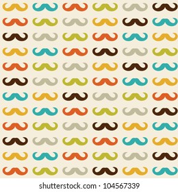 Seamless pattern with mustache