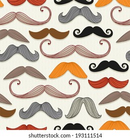 Seamless pattern with a mustache.