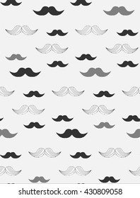 Seamless pattern with mustache for design 