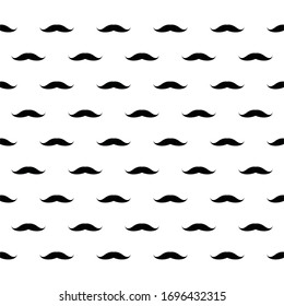 Seamless Pattern Mustache Isolated On White Background, Mustache Wallpaper.