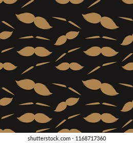 seamless pattern with mustache in memphis style