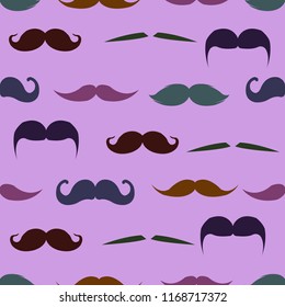 seamless pattern with mustache in memphis style