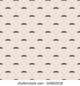 Seamless pattern with mustache for textiles, interior design, for book design, website background.