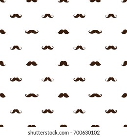 Seamless pattern with a mustache various forms, vector illustration