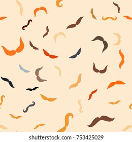 Seamless pattern with mustache in vintage style