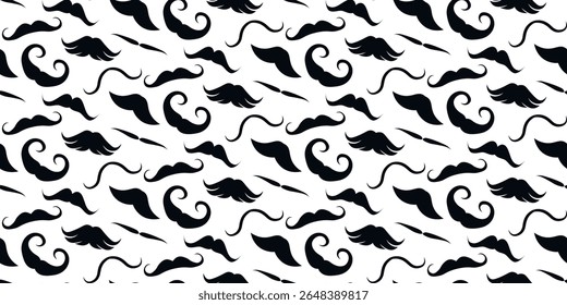 Padrão perfeito de bigodes. Bigode Preto.