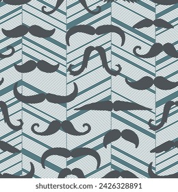 Seamless pattern with mustaches. Print for textile, wallpaper, covers, surface. Retro stylization. For fashion fabric.