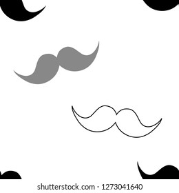 Seamless pattern of mustaches. Vector background. Flat design.