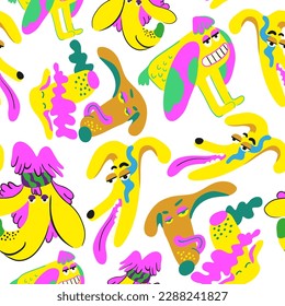 seamless pattern with muzzles of dogs in flat style. pattern with the head of a stylized dog. pet patterns for print and digital use. 