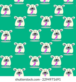 seamless pattern with muzzles of dogs in flat style. pattern with the head of a stylized dog. pet patterns for print and digital use. 