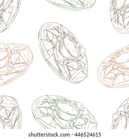 Seamless pattern nachos scetch