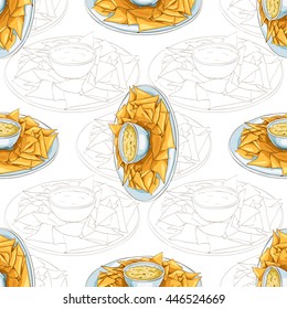 Seamless pattern nachos scetch